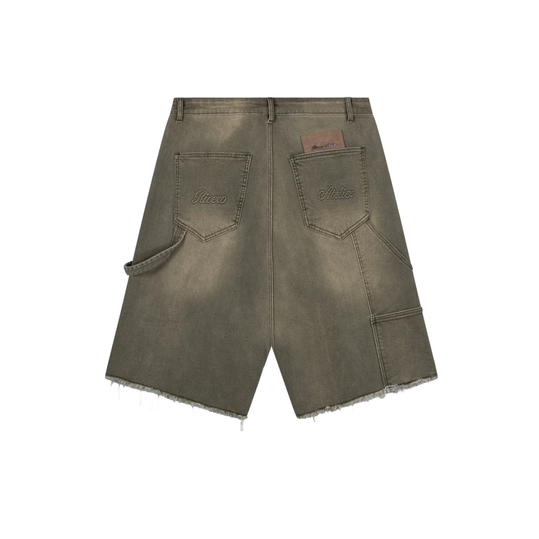 RIVERO - OLIVE FADE DENIM JORTS