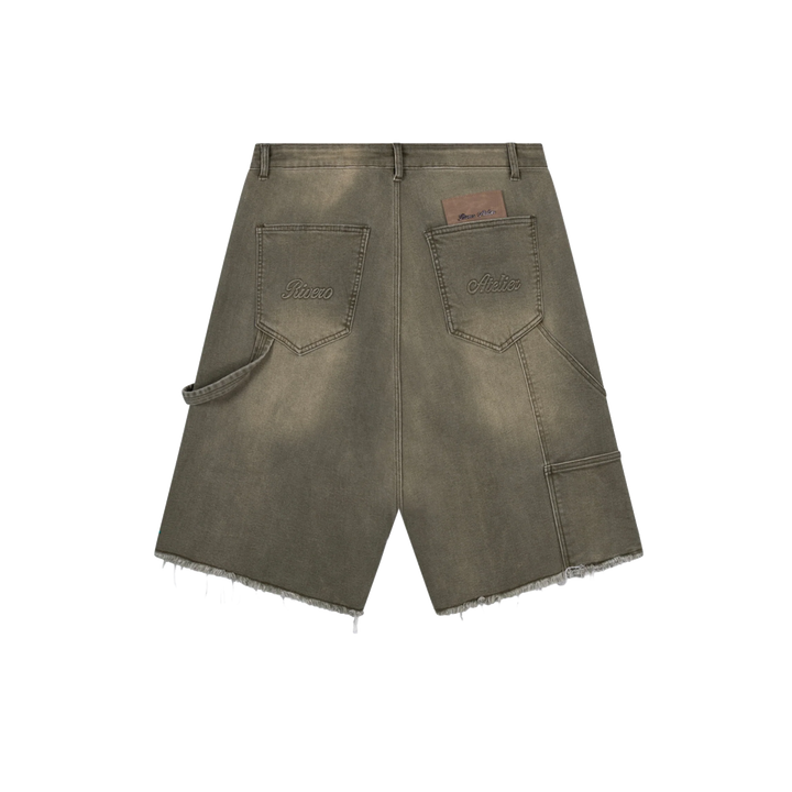 RIVERO - OLIVE FADE DENIM JORTS