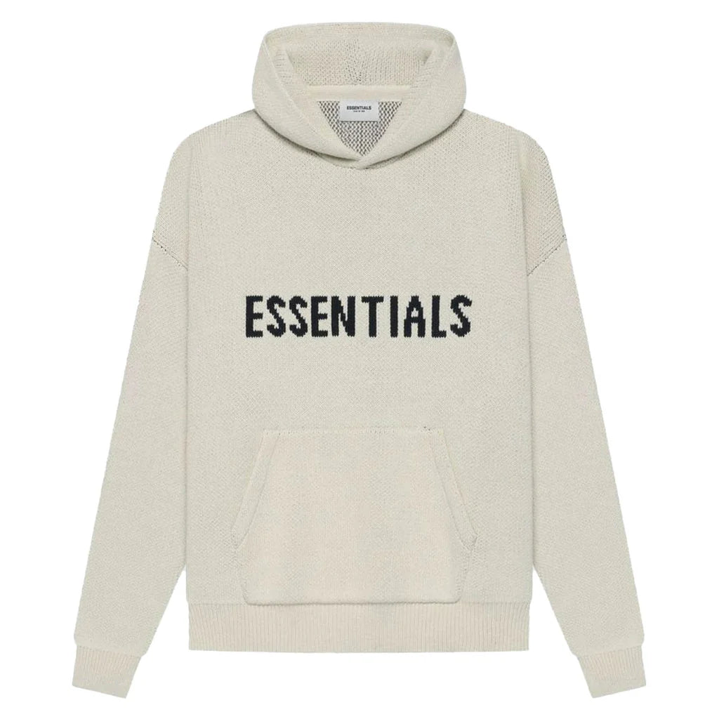 FEAR OF GOD ESSENTIALS - KNIT PULLOVER HOODIE MOSS