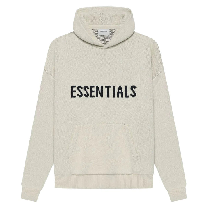 FEAR OF GOD ESSENTIALS - KNIT PULLOVER HOODIE MOSS