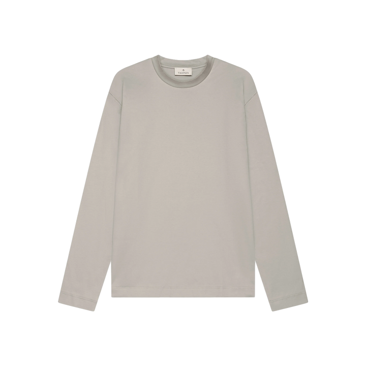 VALENZA - INTERLOCK SUPIMA T-SHIRT LONG SLEEVE - GRANITE