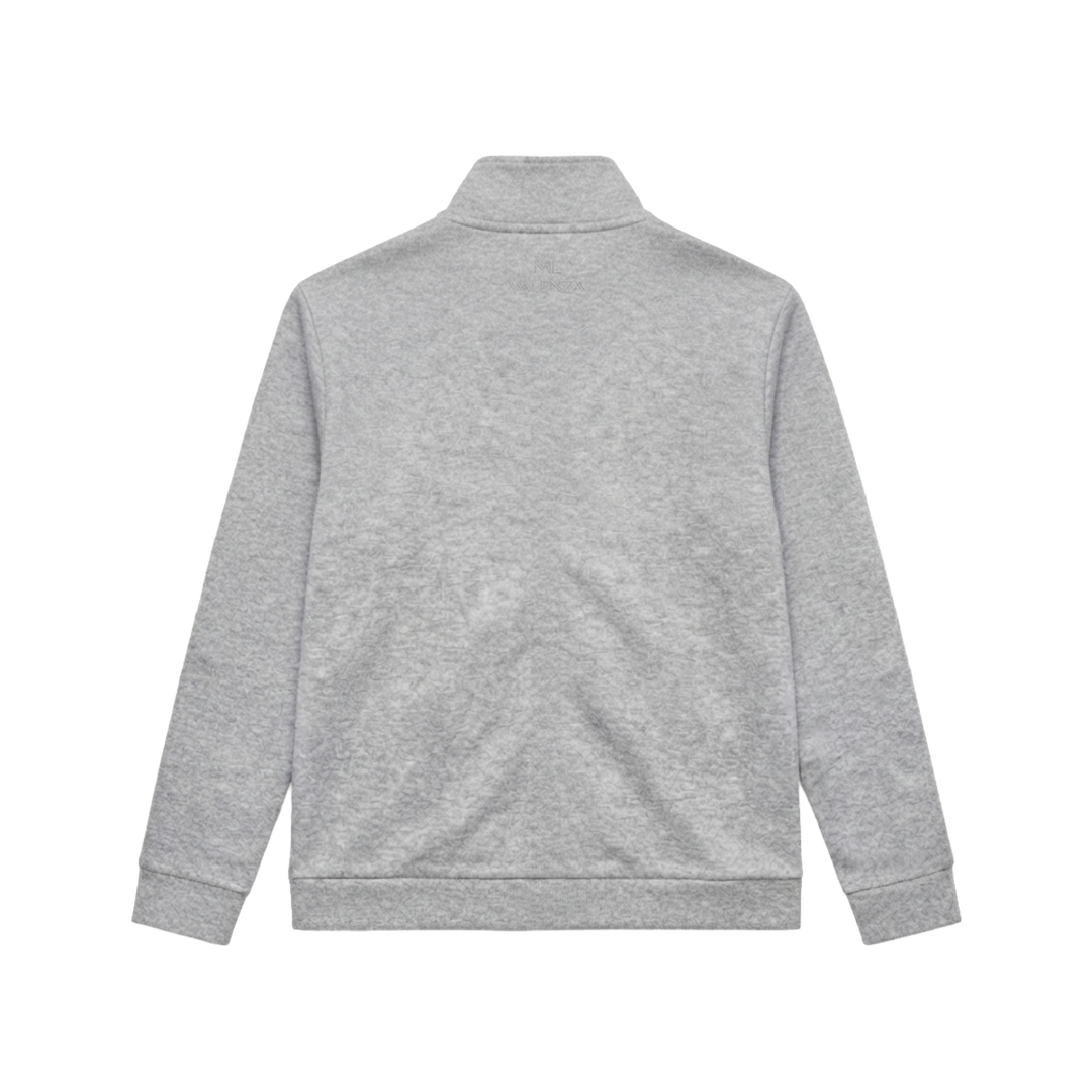 VALENZA - FLEECE ZIP SWEATER LIGHT GREY