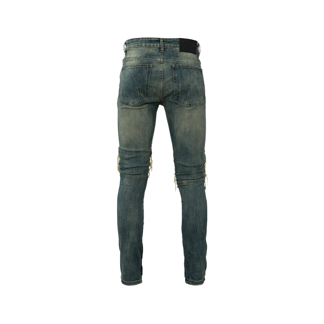 RIVERO - ZIP DENIM JEANS BEIGE
