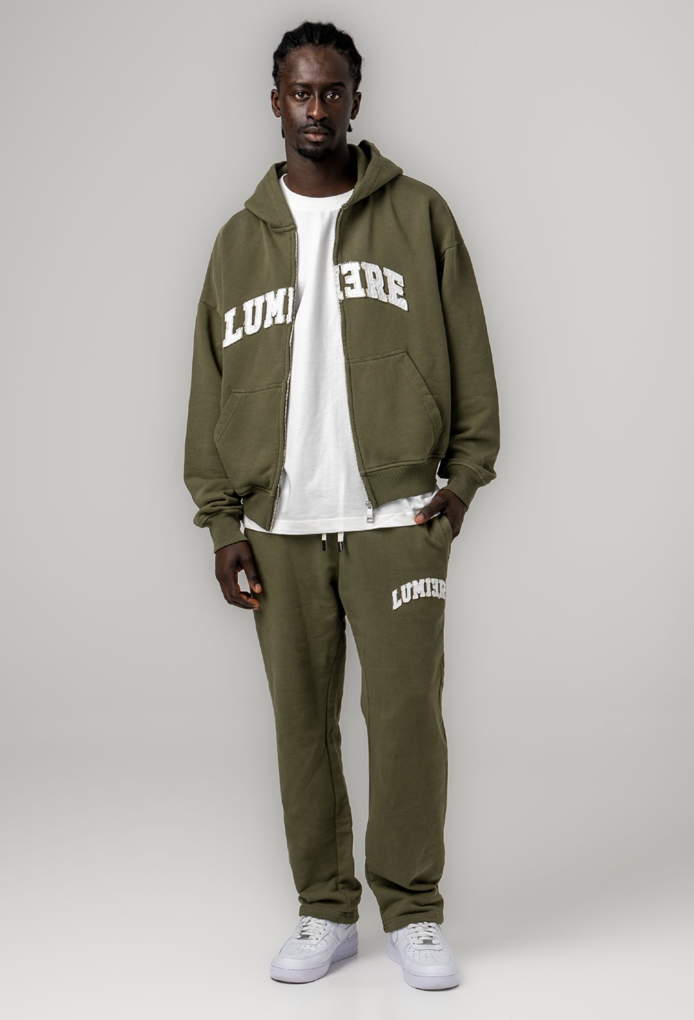 LUMI3RE - COLLEGE ZIPPER TRACKSUIT ARMY GREEN