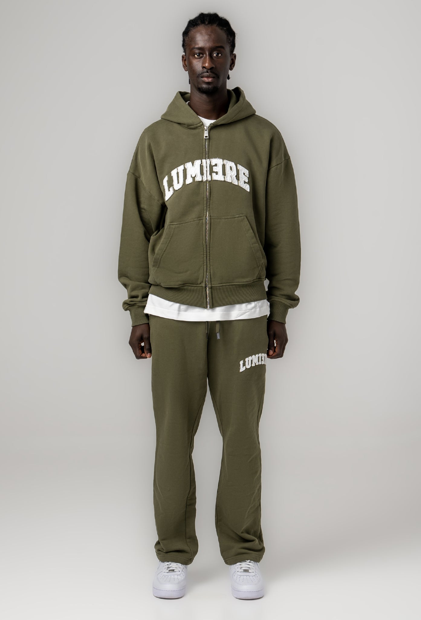 LUMI3RE - COLLEGE ZIPPER TRACKSUIT ARMY GREEN