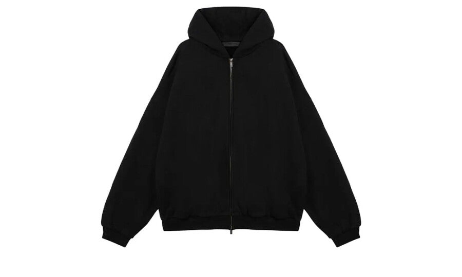 FEAR OF GOD ESSENTIALS - HEAVY FLEECE FULLZIP HOODIE - BLACK