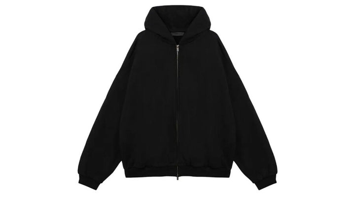 FEAR OF GOD ESSENTIALS - HEAVY FLEECE FULLZIP HOODIE - BLACK