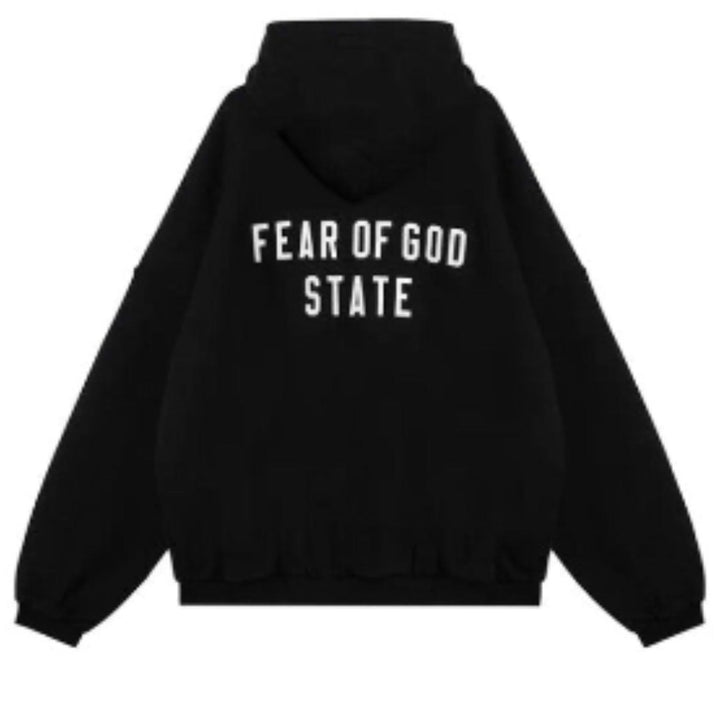 FEAR OF GOD ESSENTIALS - HEAVY FLEECE FULLZIP HOODIE - BLACK