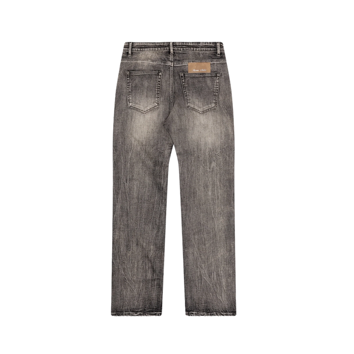 RIVERO - BLEACH WASHED DENIM JEANS DARK