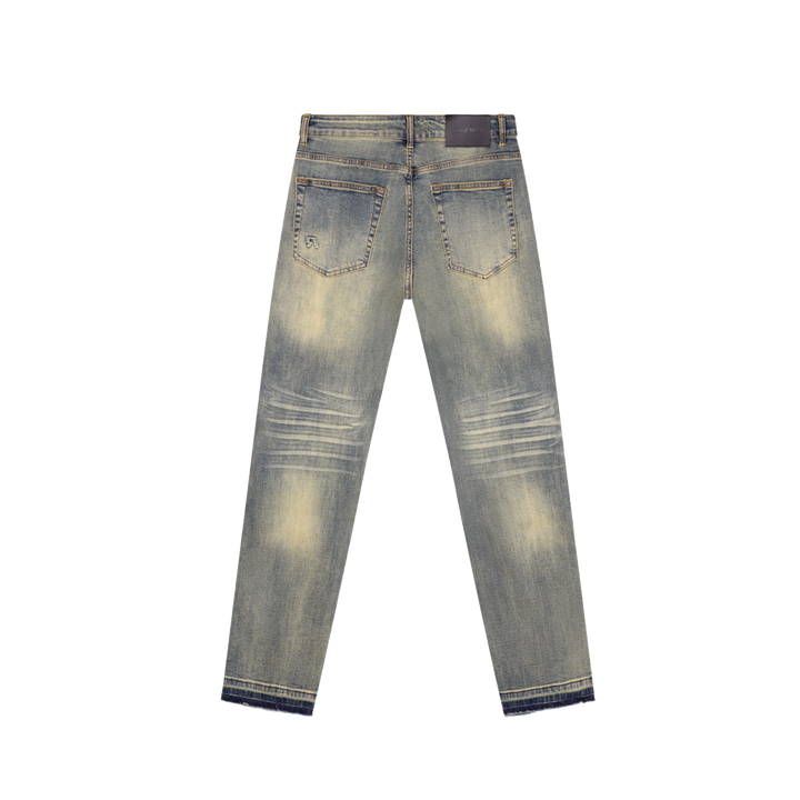 RIVERO - REGULAR VERIDIAN EMBOSSED DENIM JEANS