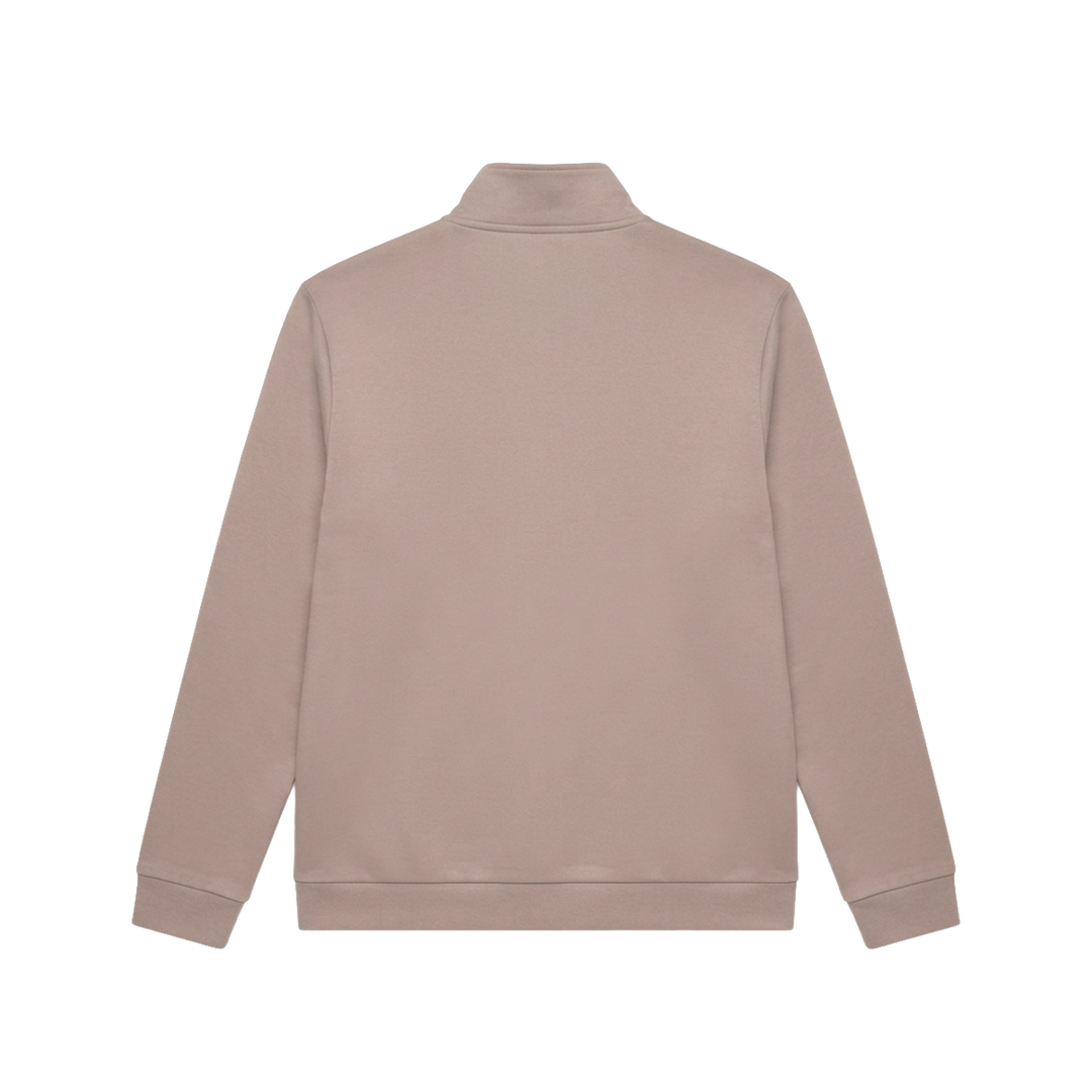 VALENZA - FLEECE ZIP SWEATER LIGHT TAUPE MELANGE