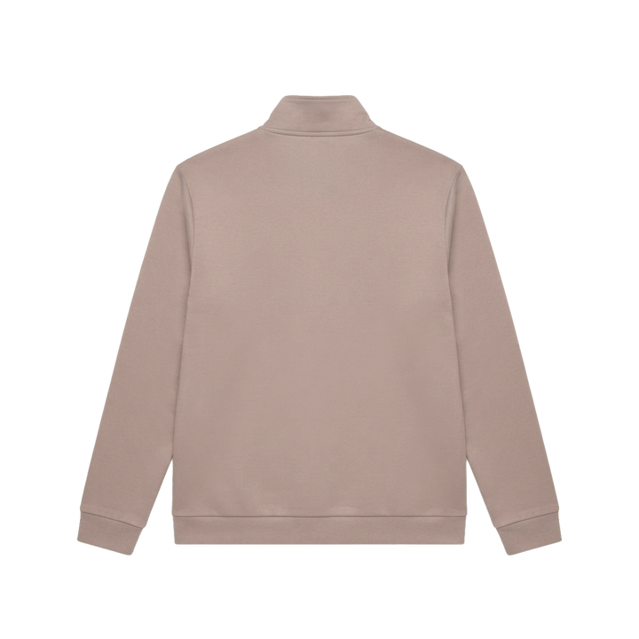 VALENZA - FLEECE ZIP SWEATER LIGHT TAUPE MELANGE