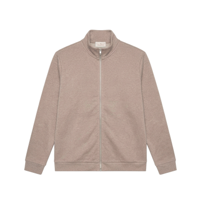 VALENZA - FLEECE ZIP SWEATER LIGHT TAUPE MELANGE