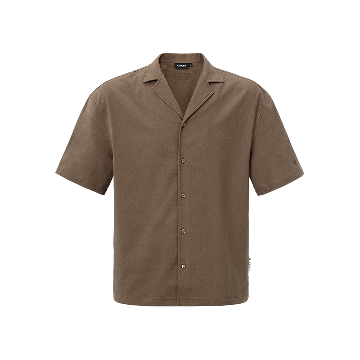 RIVERO - LINEN SHIRT SHORT SLEEVE BROWN