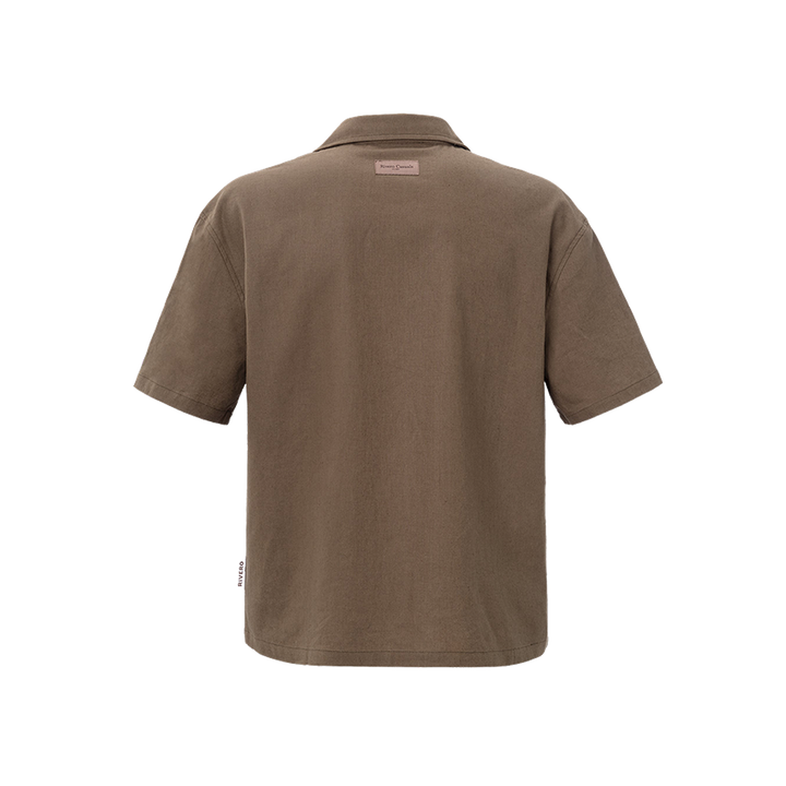 RIVERO - LINEN SHIRT SHORT SLEEVE BROWN