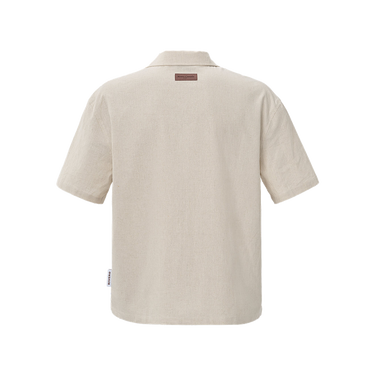 RIVERO - LINEN SHIRT SHORT SLEEVE SAND