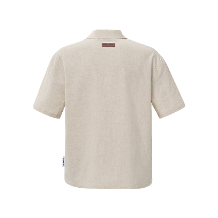 RIVERO - LINEN SHIRT SHORT SLEEVE SAND