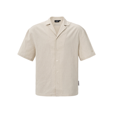 RIVERO - LINEN SHIRT SHORT SLEEVE SAND
