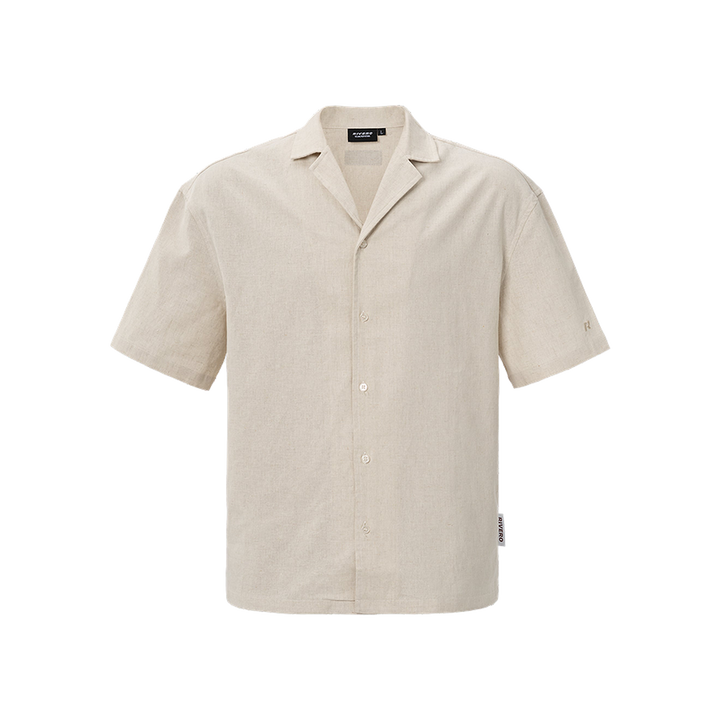 RIVERO - LINEN SHIRT SHORT SLEEVE SAND