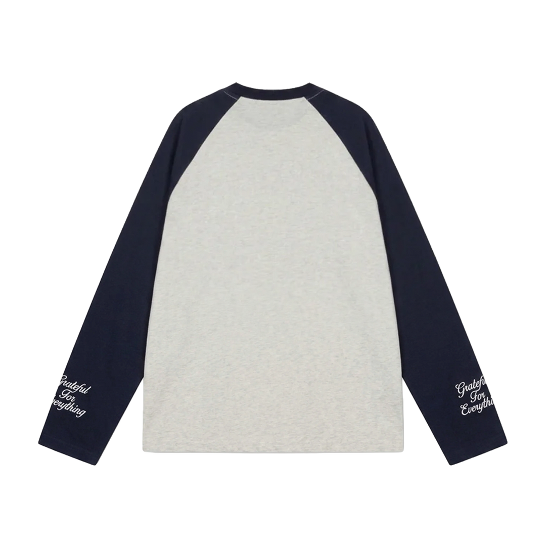 RIVERO - RAGLAN COLLEGE LONGSLEEVE - NAVY/GREY