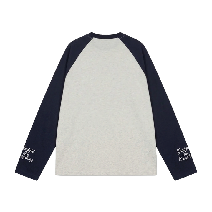 RIVERO - RAGLAN COLLEGE LONGSLEEVE - NAVY/GREY