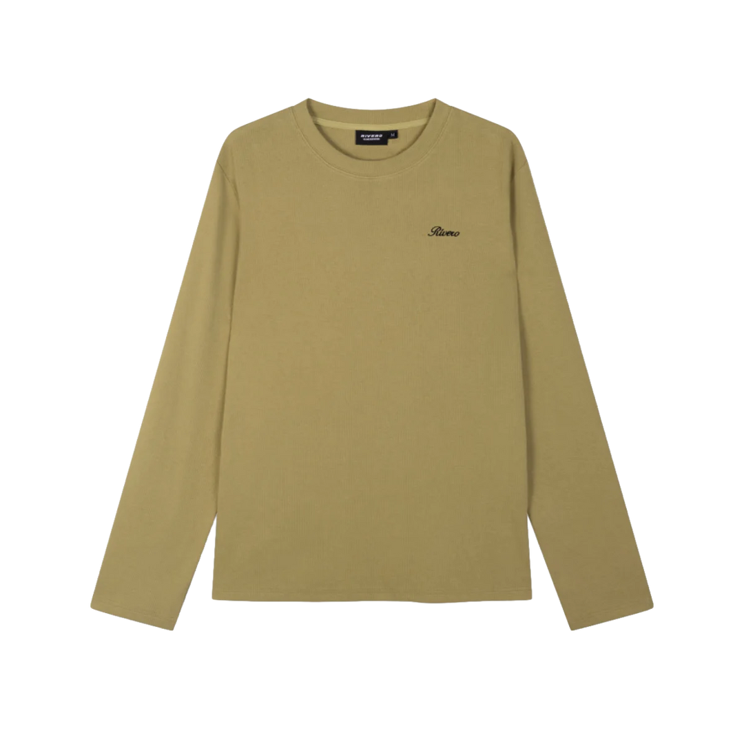 RIVERO - SIGNATURE SLIM FIT RIBBED LONGSLEEVE - OLIVE