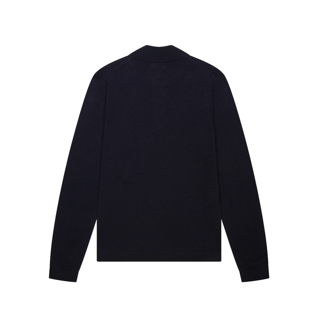 VALENZA - CASHWOOL EXTRAFINE MERINO QUARTER ZIP - DARK NAVY