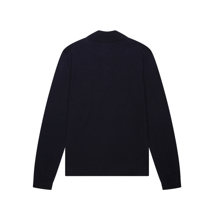 VALENZA - CASHWOOL EXTRAFINE MERINO QUARTER ZIP - DARK NAVY