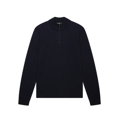 VALENZA - CASHWOOL EXTRAFINE MERINO QUARTER ZIP - DARK NAVY