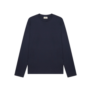 VALENZA - INTERLOCK SUPIMA T-SHIRT LONG SLEEVE - NAVY