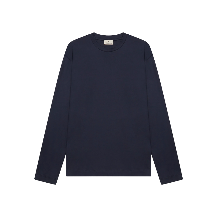 VALENZA - INTERLOCK SUPIMA T-SHIRT LONG SLEEVE - NAVY