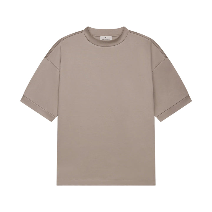 VALENZA - INTERLOCK SUPIMA OVERSIZED T-SHIRT LEAD GREY