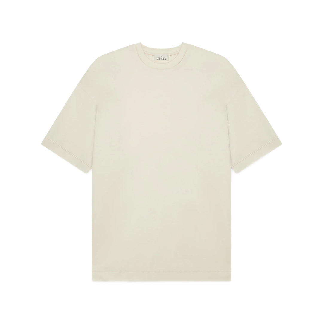 VALENZA - INTERLOCK SUPIMA T-SHIRT  - CREAM