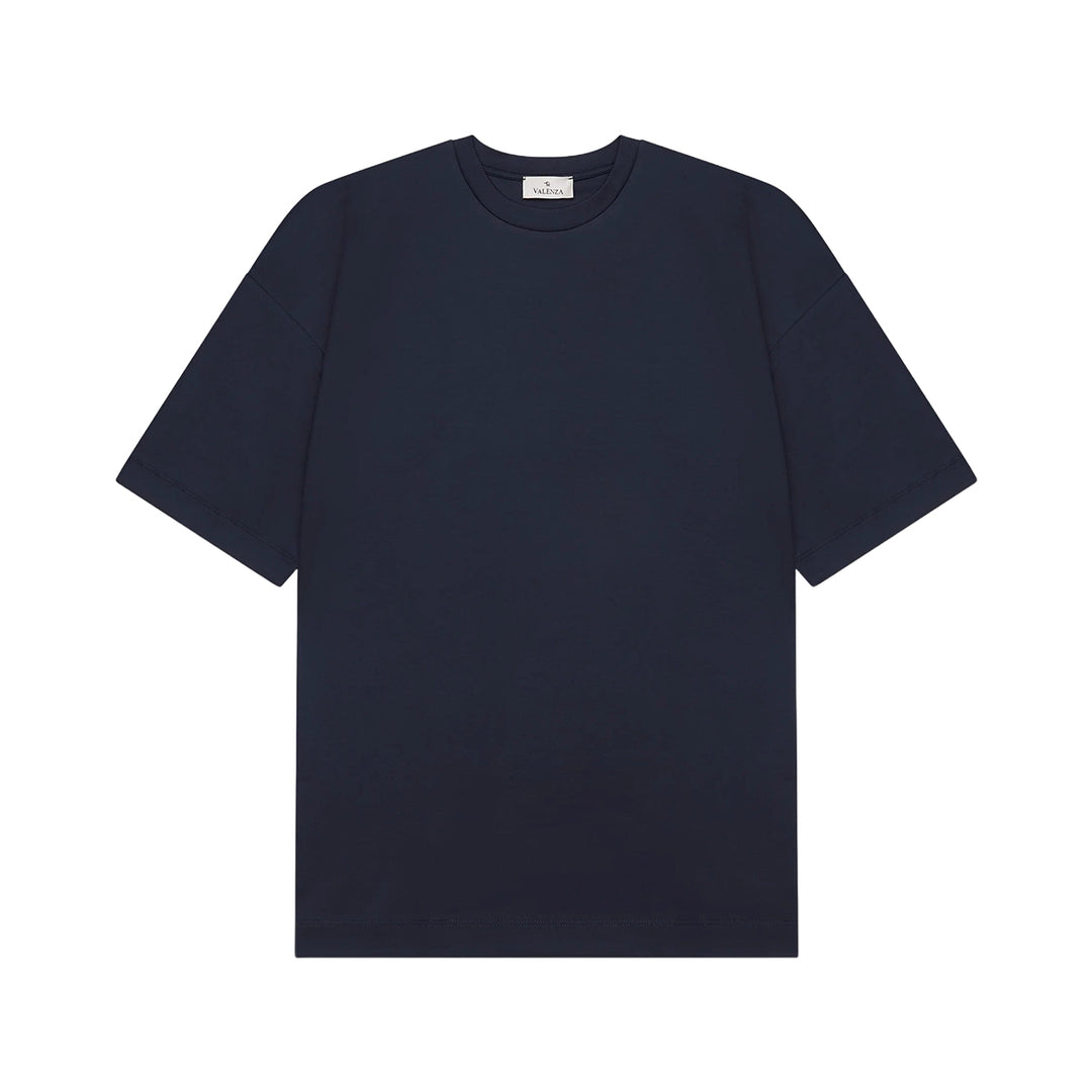 VALENZA - INTERLOCK SUPIMA OVERSIZED T-SHIRT NAVY