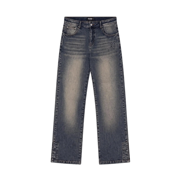 RIVERO - RAISED MONOGRAM BUTTONED DENIM MIDNIGHT BLUE