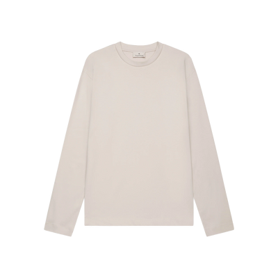 VALENZA - INTERLOCK SUPIMA T-SHIRT LONG SLEEVE - PEARL GREY