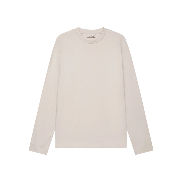 VALENZA - INTERLOCK SUPIMA T-SHIRT LONG SLEEVE - PEARL GREY