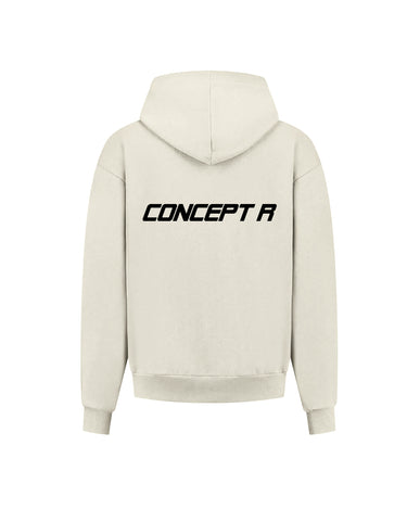 CONCEPT R - LOGO ZIPPER HOODIE - BEIGE