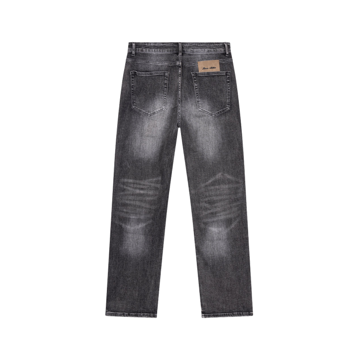 RIVERO - RELAXED BUTTONED ZIP DENIM WASHED BLACK