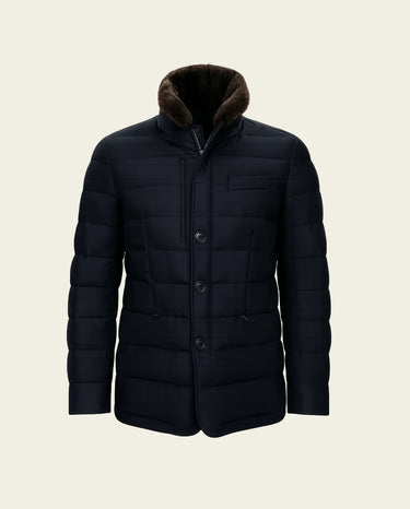 RIMA - FURNECK DOWN COAT - NAVY