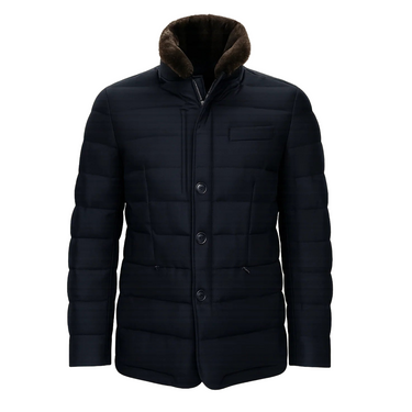 RIMA - FURNECK DOWN COAT - NAVY