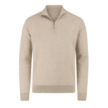 RIMA - CASHWOOL HALFZIP SWEATER BEIGE