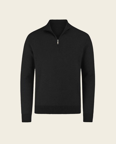RIMA - CASHWOOL HALFZIP SWEATER BLACK