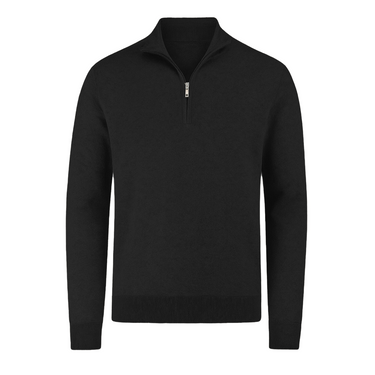 RIMA - CASHWOOL HALFZIP SWEATER BLACK