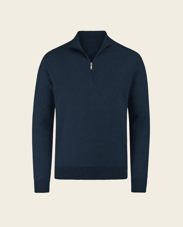RIMA - CASHWOOL HALFZIP SWEATER NAVY