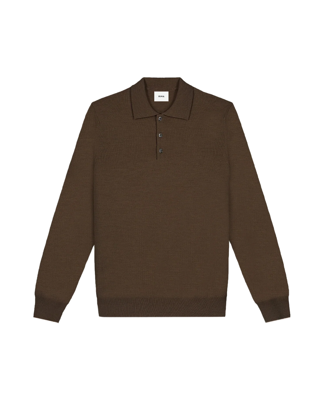RIMA - KNIT LS POLO - EBONY
