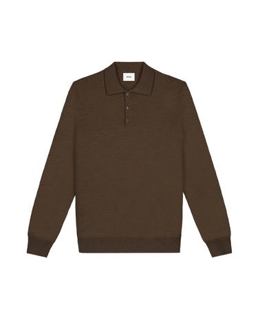 RIMA - KNIT LS POLO - EBONY