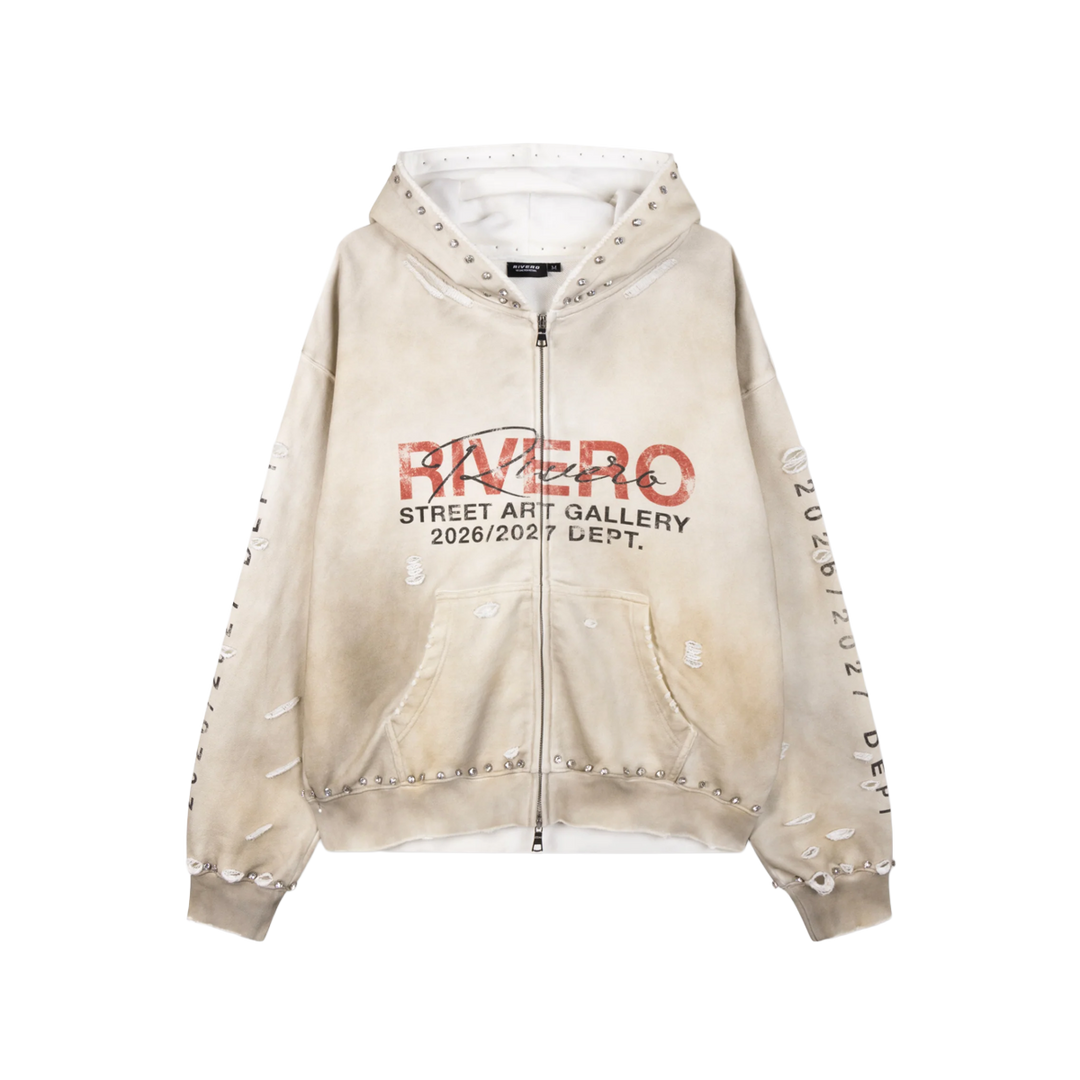 RIVERO - FADED GEMSTONE ZIP HOODIE