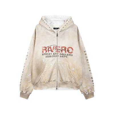 RIVERO - FADED GEMSTONE ZIP HOODIE