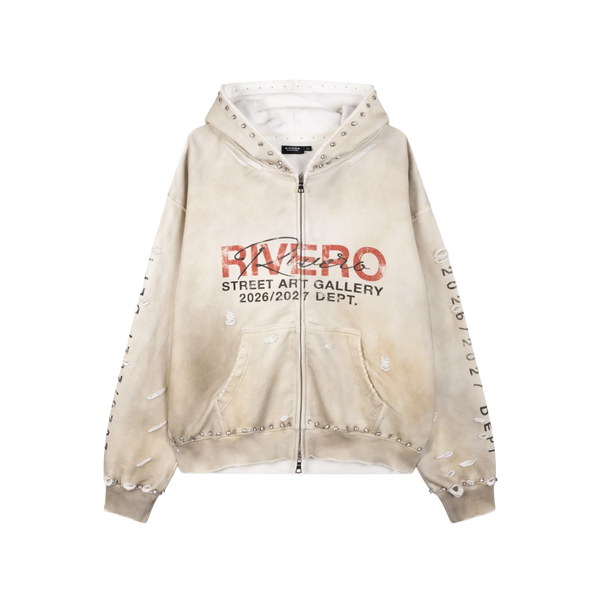 RIVERO - FADED GEMSTONE ZIP HOODIE